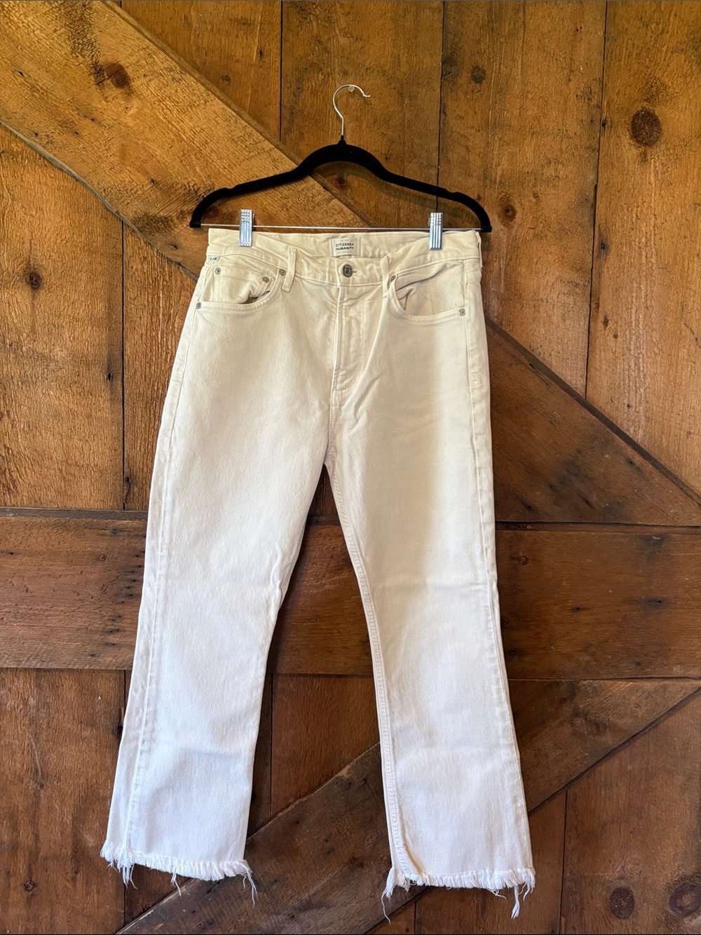 Citizens Of Humanity Off-White Cropped Ankle Jeans